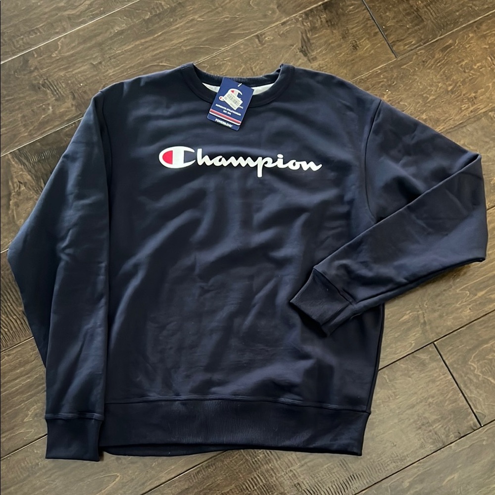 Champion Blue Sweatshirt Cozy Crew Neck